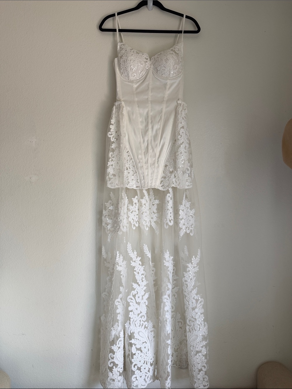 Blithe LA | Women's White Lace Satin Bachelorette mini Dress